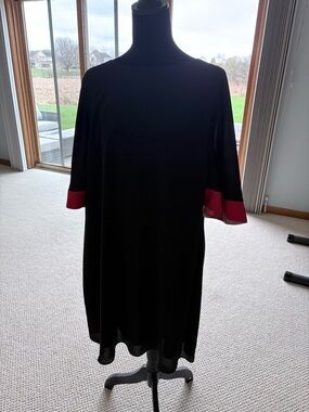 BCBGMaxAzria Black Dress with Red Sleeve Trim